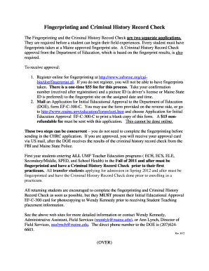 Maine Fingerprinting and Criminal History Record Check