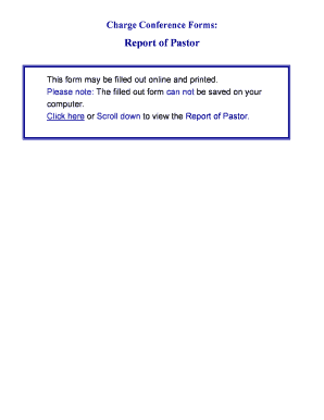 Report of Pastor