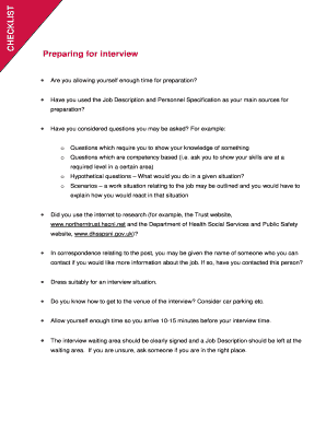 Interview Preparation Checklist