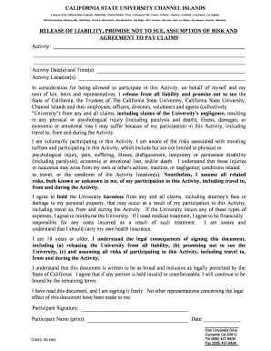 California State University Liability Waiver