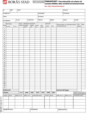 Swedish Temporary Work Time Report