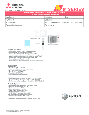 Mitsubishi Heat Pump System Submittal Form
