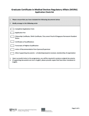 Graduate Certificate in Medical Devices Regulatory Affairs (MDRA) - eng nus edu