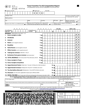 Texas Franchise Tax EZ Computation Report