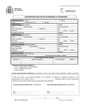 Autorización para salida de menores al extranjero