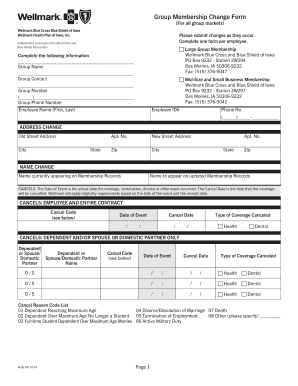 Group Membership Change Form