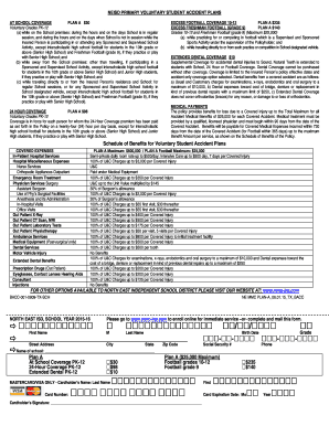 North East ISD Student Accident Insurance Enrollment Form
