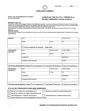 Swedish Preschool Application Form