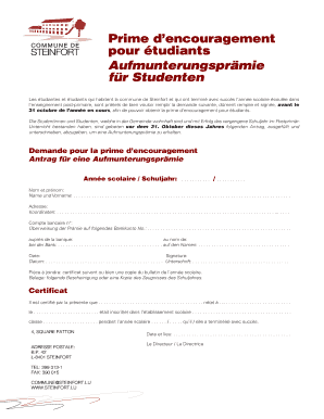 Prime dencouragement pour tudiants