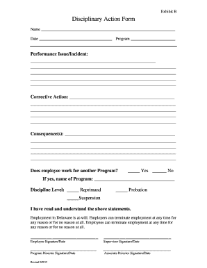 Disciplinary Action Form