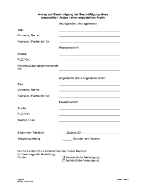 Merkblatt zum Antrag auf Genehmigung der Beschäftigung eines angestellten Arztes / einer angestellten Ärztin