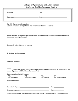 Academic Staff Performance Review Form