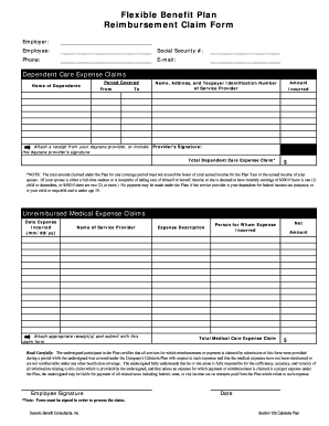 Flexible Savings Account Reimbursement Form