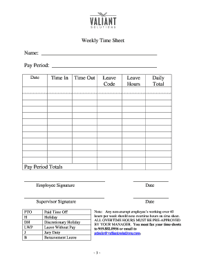 Weekly Time Sheet