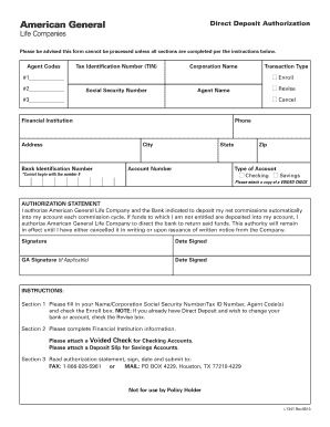 Direct Deposit Authorization Form