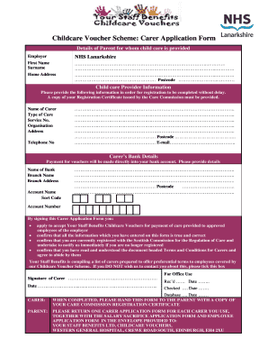 Childcare Voucher Scheme Carer Application Form