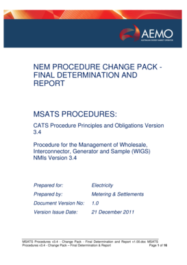 MSATS Procedures v34 - Change Pack - Final Determination and Report