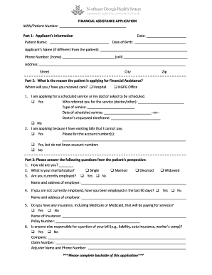 Financial Assistance Application