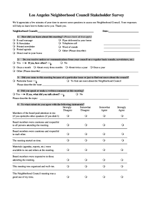 Los Angeles Neighborhood Council Stakeholder Survey