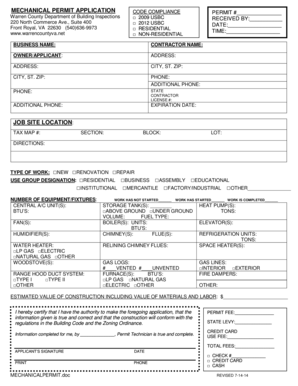 Mechanical Permit Application