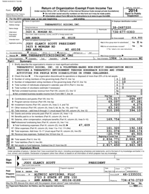 Form 990 2014 Tax Return