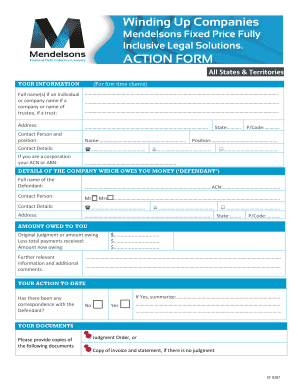 Australian Debt Recovery Form