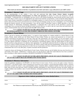 Lake County Schools Parent Opt-Out Notification