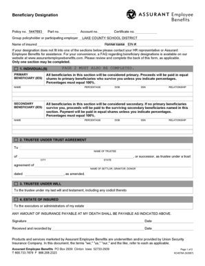 Beneficiary Designation Form