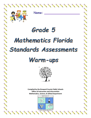 Florida Grade 5 Mathematics Standards Assessments Warm-ups