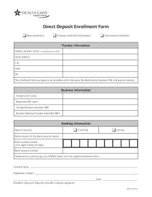Direct Deposit Enrollment Form