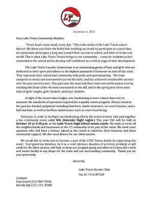 SNL donation request letter and commitment formpdf - Lake Travis bb