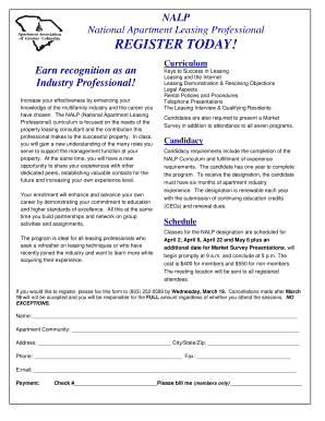 National Apartment Leasing Professional Certification