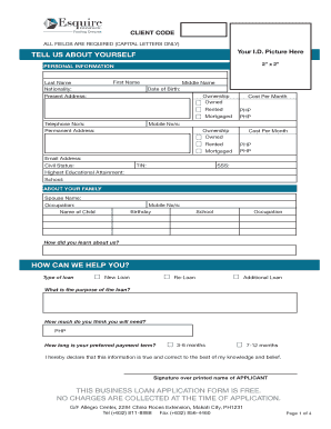 Business Loan Application Form