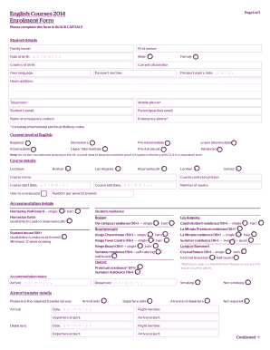Kings Colleges Enrolment Form