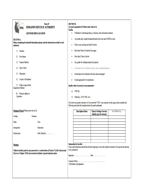Zimbabwe Customs Declaration Form 47