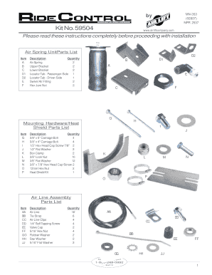 Air Spring Installation Instructions