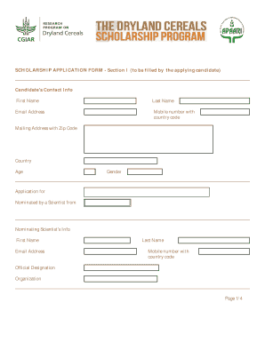 Scholarship Application Form