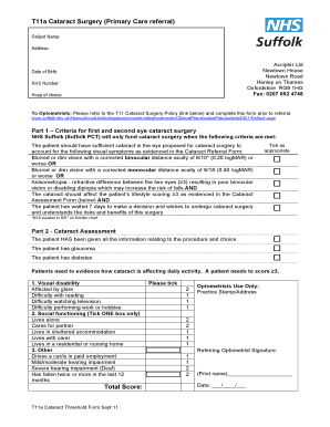 T11a Cataract Surgery Referral Form