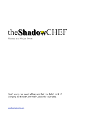Caribbean Cuisine Order Form