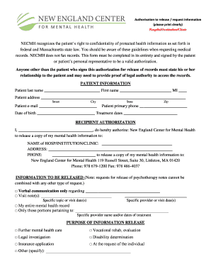 Authorization to Release Medical Records