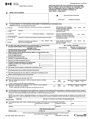 Canada Guaranteed Income Supplement Application