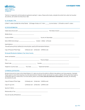I-20 Request Form