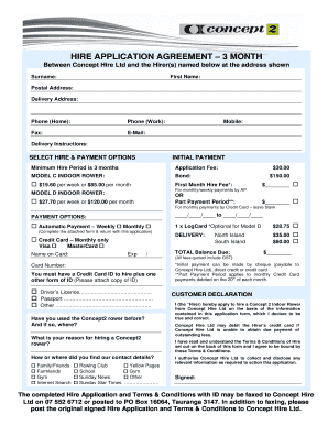 Concept Hire Application Agreement