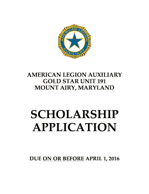 SCHOLARSHIP APPLICATION - Gold Star Post 191