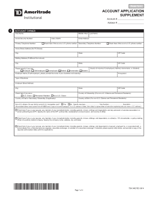 Account Application Supplement