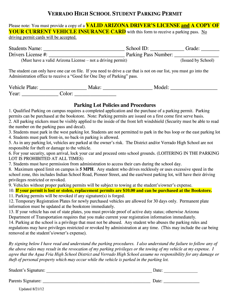 Hamilton high school parking pass Fill out & sign online DocHub