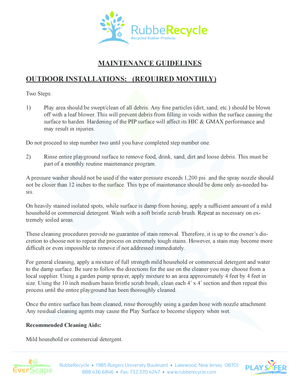 Playground Maintenance Guidelines and Warranty