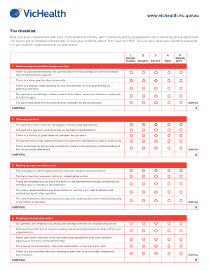 Partnership Checklist