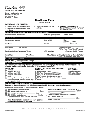 Virginia Group Health Insurance Enrollment Form