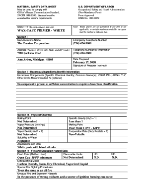 Material Safety Data Sheet